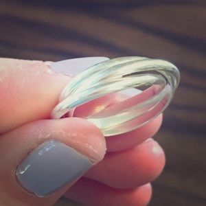 Silver Interlocking Fidget Ring Size 7